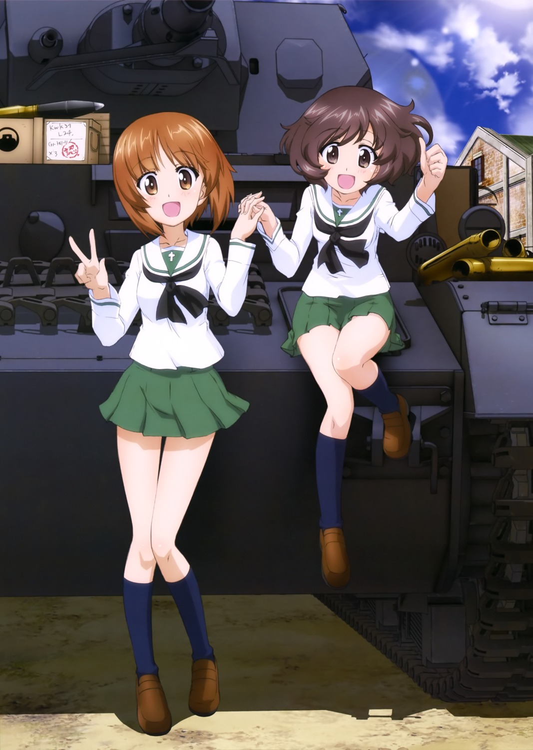 Girls Und Panzer Akiyama Yukari Nishizumi Miho Seifuku Yande Re